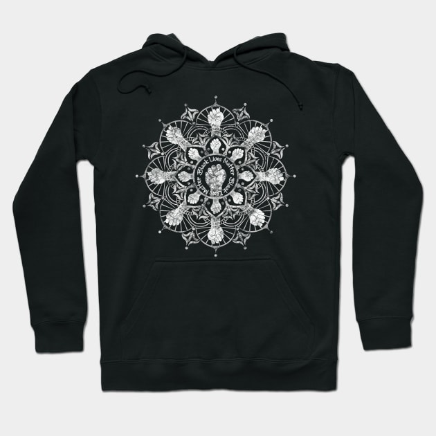 Black Lives Matter Pretty Distressed Mandala Design Hoodie by StephJChild